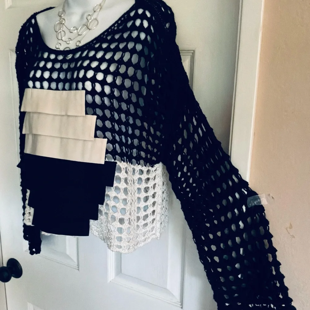 NWOT…PIER ANTONIO GASPAN…open weave sweater - Picture 5 of 8